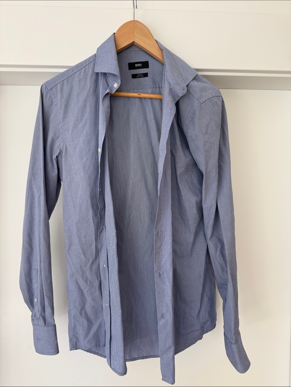 BOSS Men's Blue Button-Down Dress Shirt